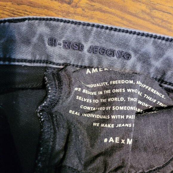 American Eagle 2 R Next Level Stretch Jegging Hi Rise Charcoal Wash Denim - Picture 5 of 11